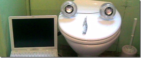 happy laptop toilet