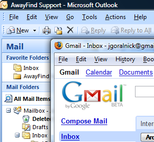 Outlook and Gmail in Windows