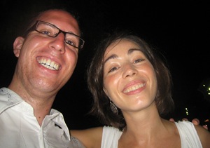 Ines and I by the Pier in Barcelona...I know it's not a great picture, but it's a happy one