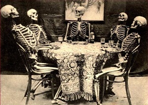 Skeletons drinking