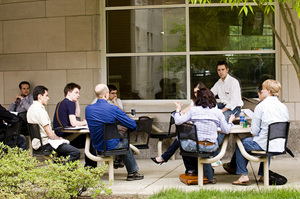 An outdoor breakout session